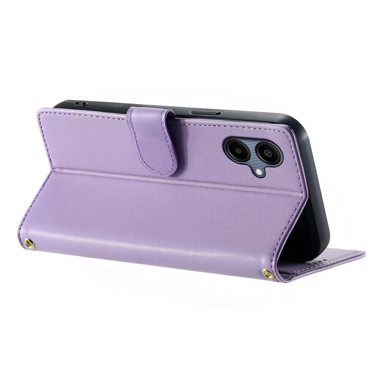 For Galaxy A06 / A07 4G / 5G Cute Cats Magnetic Closure Vegan Leather Phone Case with Strap