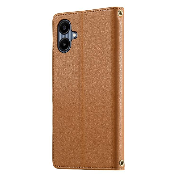 For Galaxy A06 / A07 4G / 5G Cute Cats Magnetic Closure Vegan Leather Phone Case with Strap