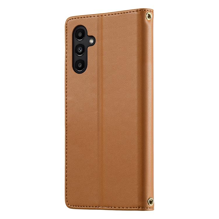 For Galaxy A14 4G / 5G Cute Cats Magnetic Closure Vegan Leather Phone Case with Strap