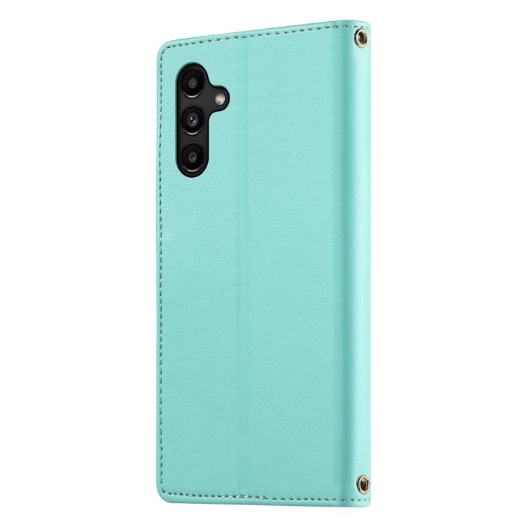 For Galaxy A15 4G / 5G Cute Cats Magnetic Closure Vegan Leather Phone Case with Strap