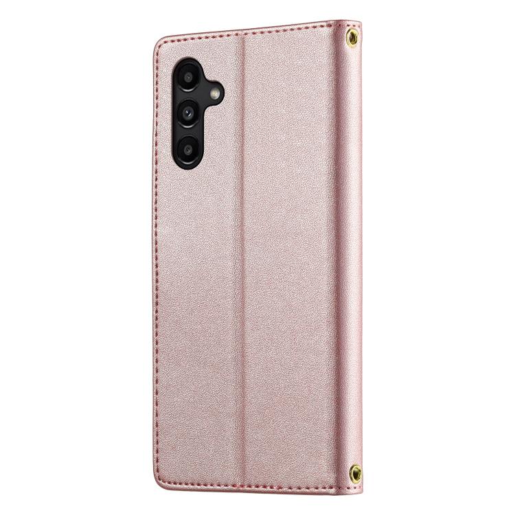 For Galaxy A15 4G / 5G Cute Cats Magnetic Closure Vegan Leather Phone Case with Strap