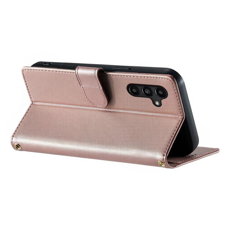 For Galaxy A15 4G / 5G Cute Cats Magnetic Closure Vegan Leather Phone Case with Strap