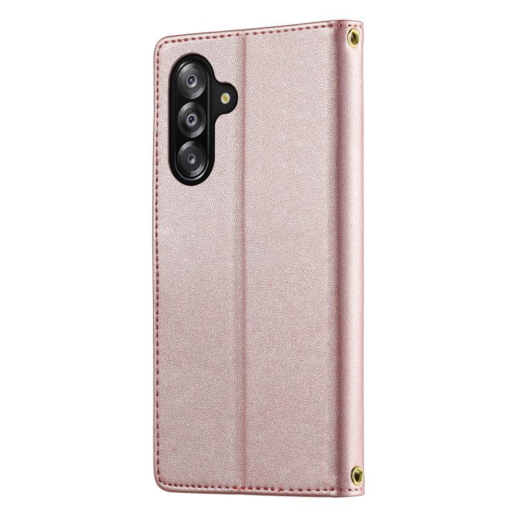 For Galaxy A17 / A16 / A26 5G Cute Cats Magnetic Closure Vegan Leather Phone Case with Strap