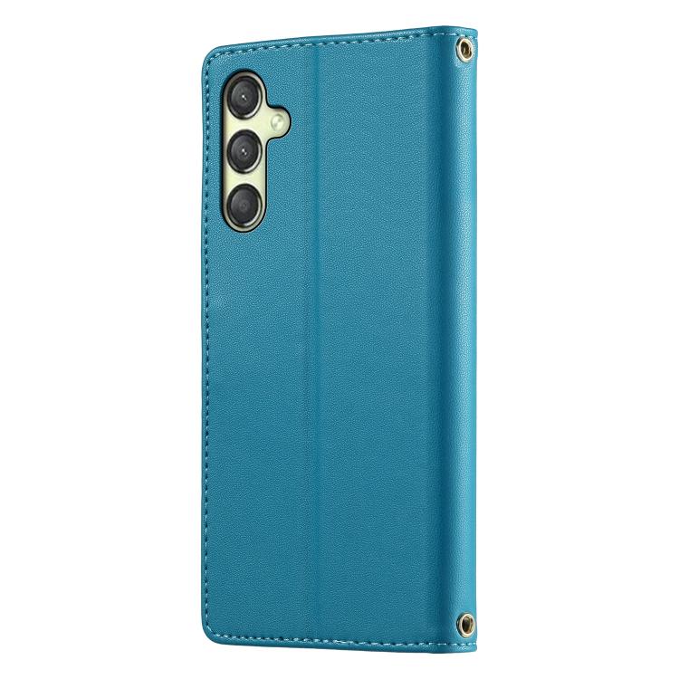 For Galaxy A25 5G Global Cute Cats Magnetic Closure Vegan Leather Phone Case with Strap