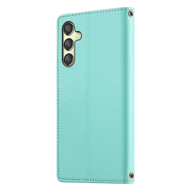For Galaxy A25 5G Global Cute Cats Magnetic Closure Vegan Leather Phone Case with Strap