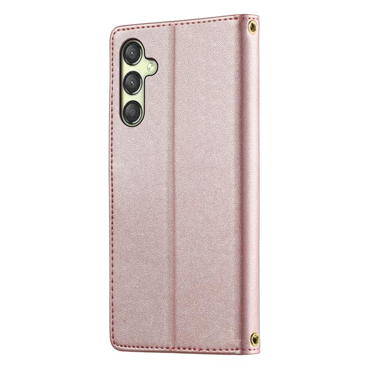 For Galaxy A25 5G Global Cute Cats Magnetic Closure Vegan Leather Phone Case with Strap