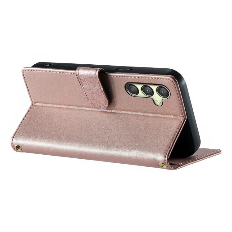 For Galaxy A25 5G Global Cute Cats Magnetic Closure Vegan Leather Phone Case with Strap