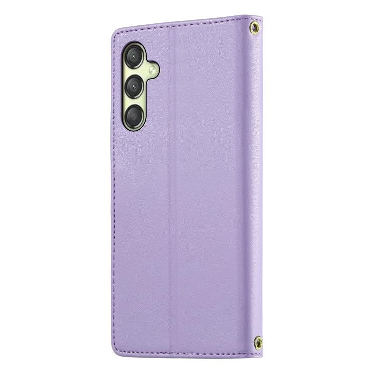 For Galaxy A25 5G Global Cute Cats Magnetic Closure Vegan Leather Phone Case with Strap