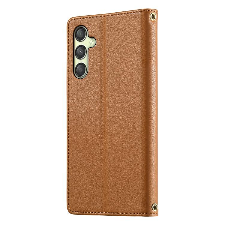 For Galaxy A25 5G Global Cute Cats Magnetic Closure Vegan Leather Phone Case with Strap
