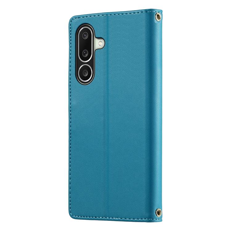 For Galaxy A27 5G Cute Cats Magnetic Closure Vegan Leather Phone Case with Strap