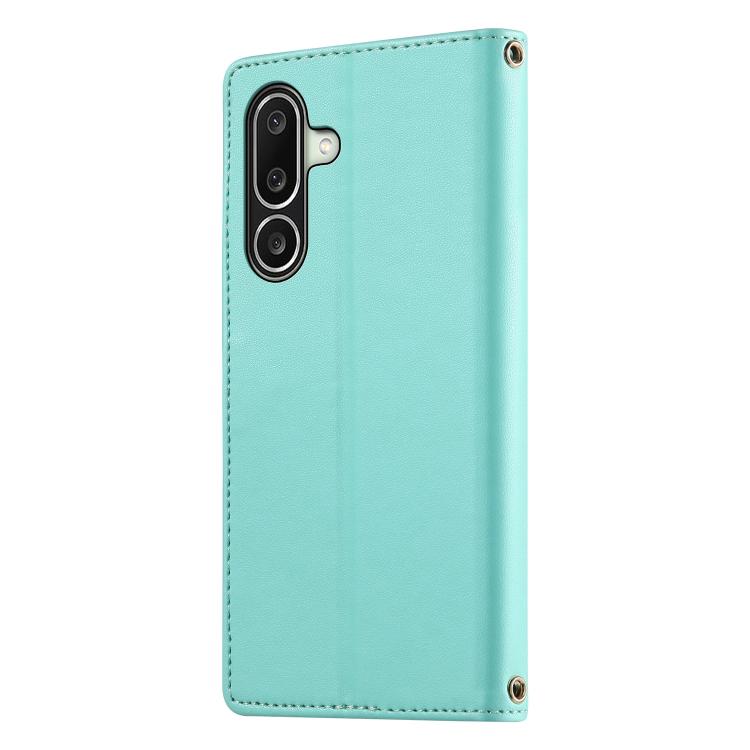 For Galaxy A27 5G Cute Cats Magnetic Closure Vegan Leather Phone Case with Strap
