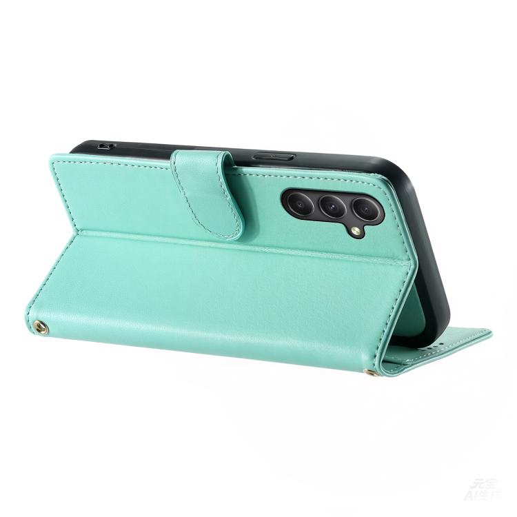 For Galaxy A34 5G Cute Cats Magnetic Closure Vegan Leather Phone Case with Strap