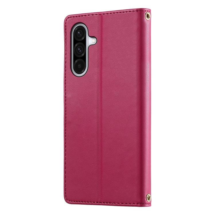 For Galaxy A36 5G Cute Cats Magnetic Closure Vegan Leather Phone Case with Strap