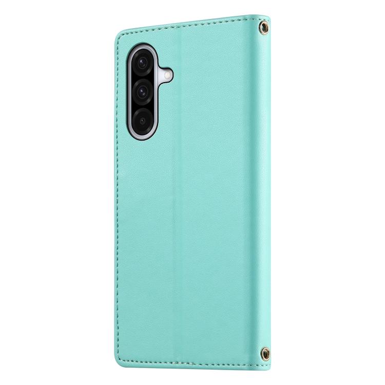 For Galaxy A36 5G Cute Cats Magnetic Closure Vegan Leather Phone Case with Strap