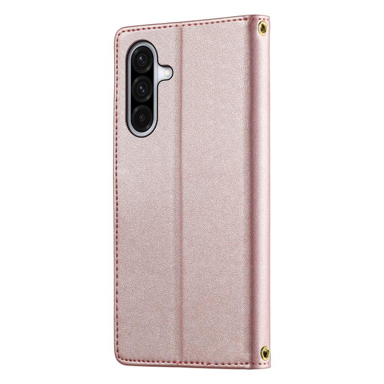For Galaxy A36 5G Cute Cats Magnetic Closure Vegan Leather Phone Case with Strap