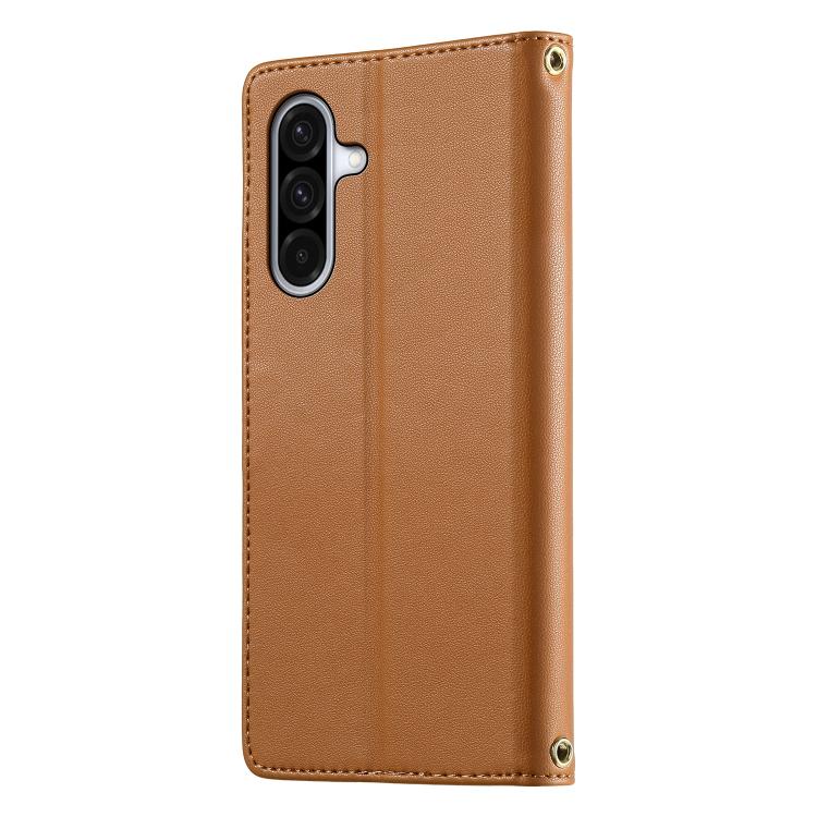 For Galaxy A36 5G Cute Cats Magnetic Closure Vegan Leather Phone Case with Strap