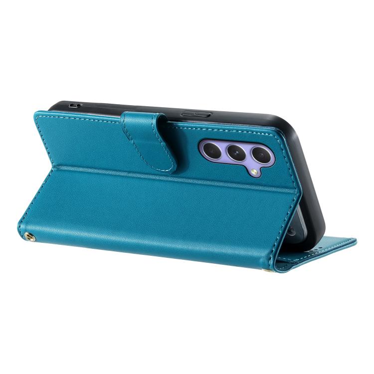 For Galaxy A55 5G Cute Cats Magnetic Closure Vegan Leather Phone Case with Strap