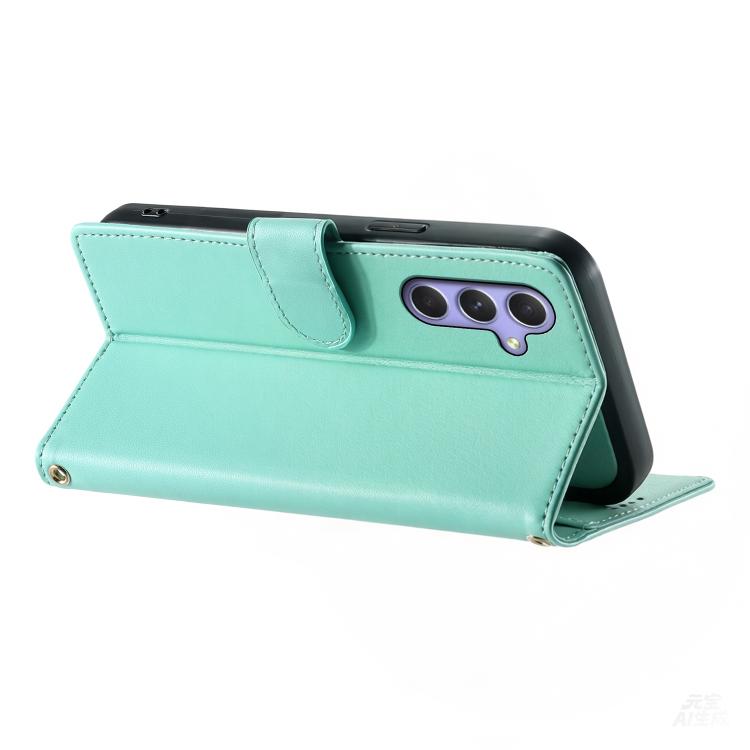 For Galaxy A55 5G Cute Cats Magnetic Closure Vegan Leather Phone Case with Strap