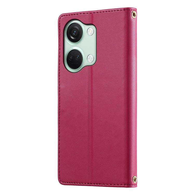 For OnePlus Ace 2V / OnePlus Nord 3 Cute Cats Magnetic Closure Vegan Leather Phone Case with Strap