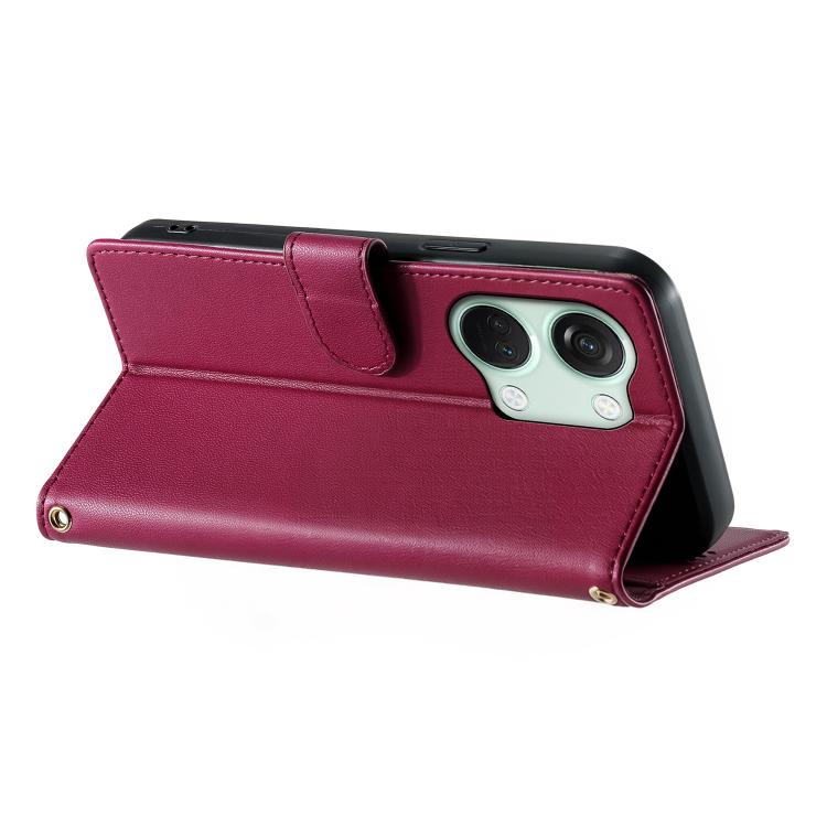 For OnePlus Ace 2V / OnePlus Nord 3 Cute Cats Magnetic Closure Vegan Leather Phone Case with Strap