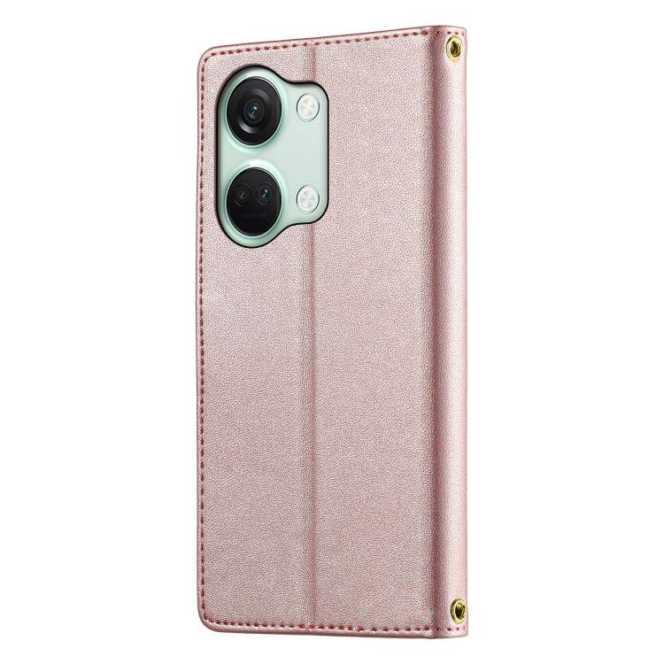 For OnePlus Ace 2V / OnePlus Nord 3 Cute Cats Magnetic Closure Vegan Leather Phone Case with Strap