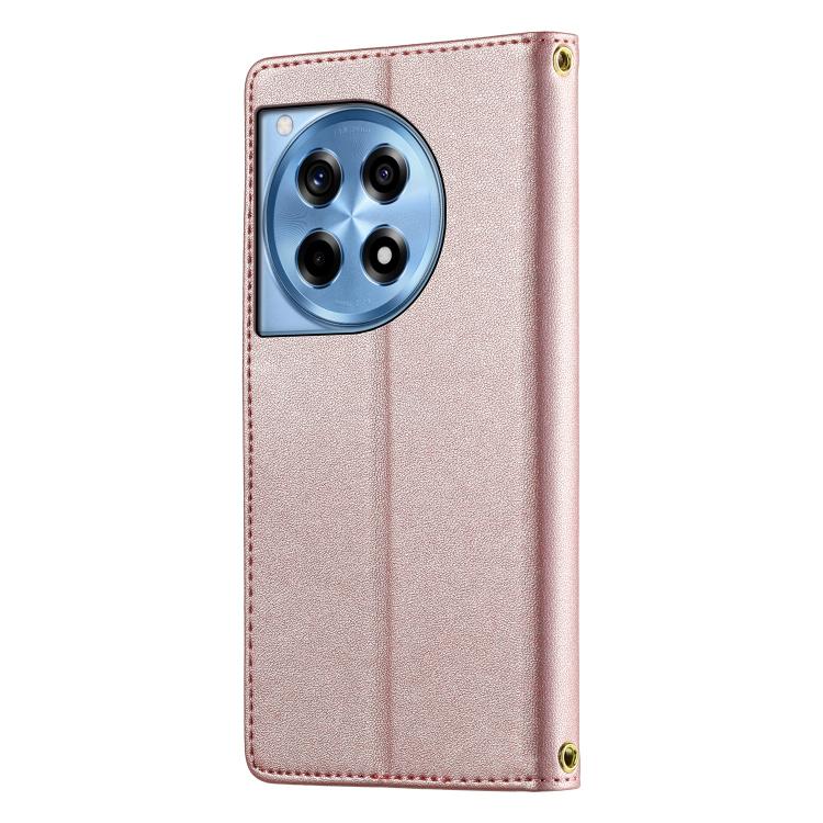 For OnePlus Ace 3 / OnePlus 12R Cute Cats Magnetic Closure Vegan Leather Phone Case with Strap