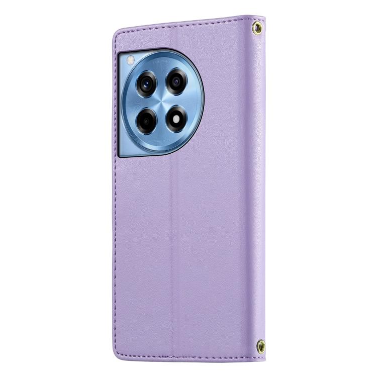 For OnePlus Ace 3 / OnePlus 12R Cute Cats Magnetic Closure Vegan Leather Phone Case with Strap