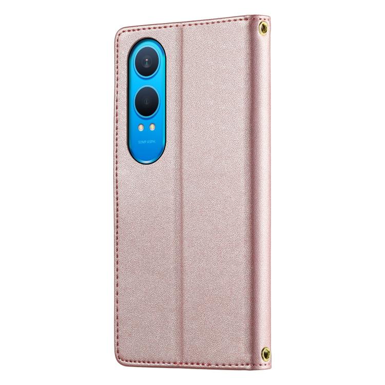 For OnePlus Nord CE4 Lite Cute Cats Magnetic Closure Vegan Leather Phone Case with Strap