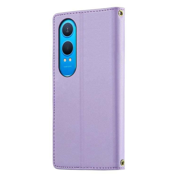 For OnePlus Nord CE4 Lite Cute Cats Magnetic Closure Vegan Leather Phone Case with Strap