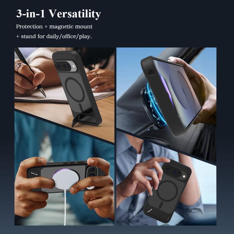 For Google Pixel 9 / 9 Pro / 10 LeReach Le-Chic Series Integrated Hidden Kickstand Magnetic Phone Case