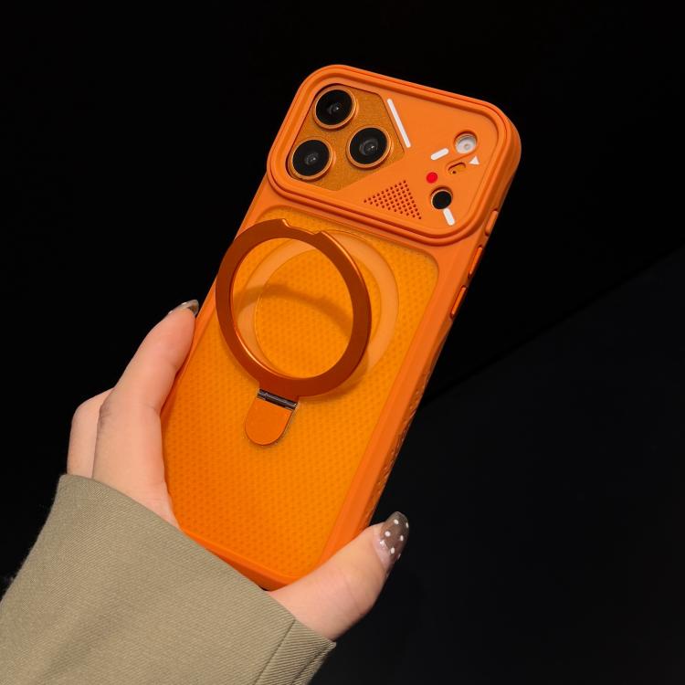 For iPhone 12 Ice Armor Rotating Pivot Bracket Holder Magnetic Phone Case