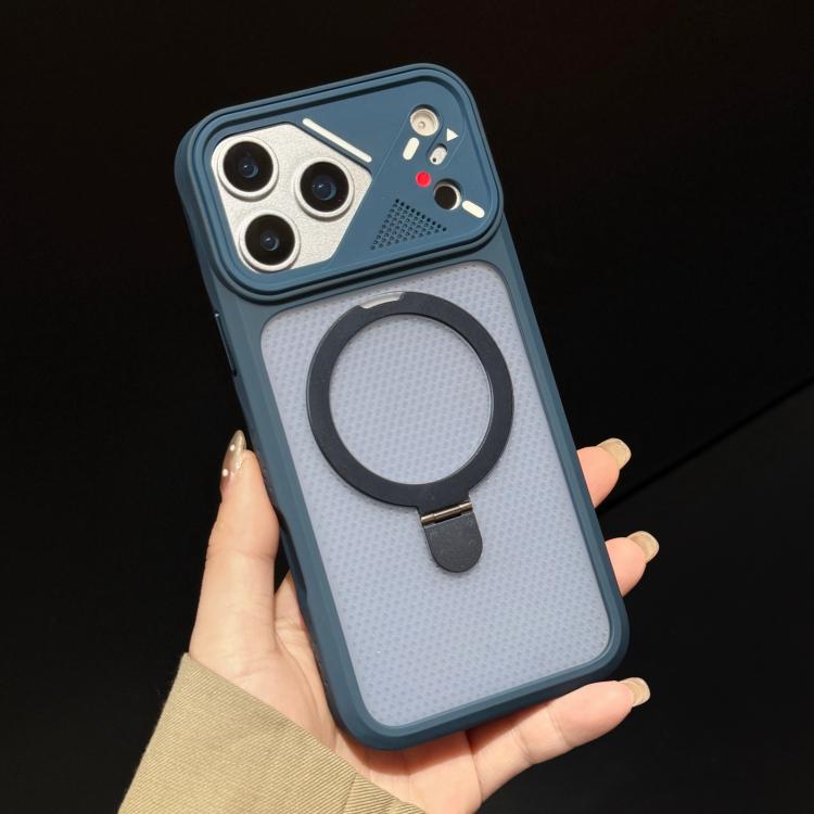 For iPhone 12 Pro Ice Armor Rotating Pivot Bracket Holder Magnetic Phone Case