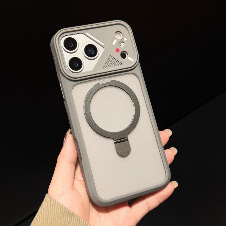For iPhone 12 Pro Ice Armor Rotating Pivot Bracket Holder Magnetic Phone Case