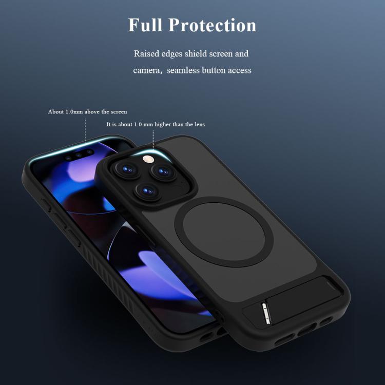 For iPhone 15 Pro LeReach Le-Chic Series Integrated Hidden Kickstand Magnetic Phone Case