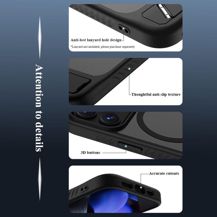 For iPhone 15 Pro LeReach Le-Chic Series Integrated Hidden Kickstand Magnetic Phone Case