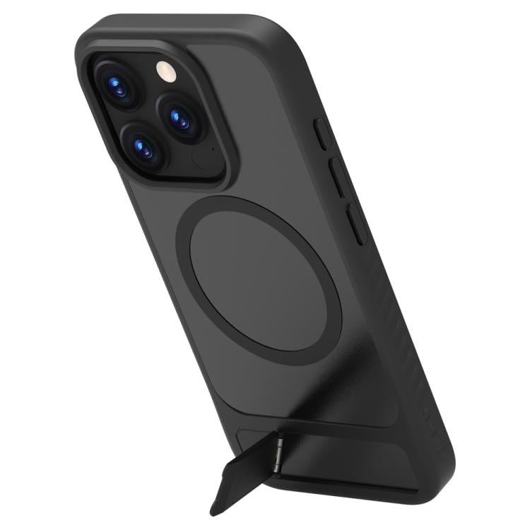 For iPhone 15 Pro LeReach Le-Chic Series Integrated Hidden Kickstand Magnetic Phone Case