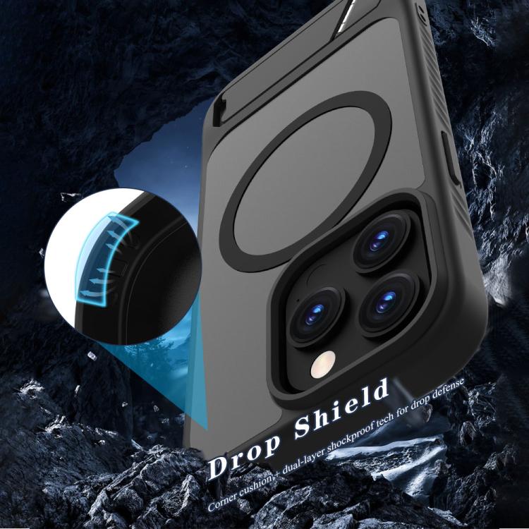 For iPhone 15 Pro LeReach Le-Chic Series Integrated Hidden Kickstand Magnetic Phone Case