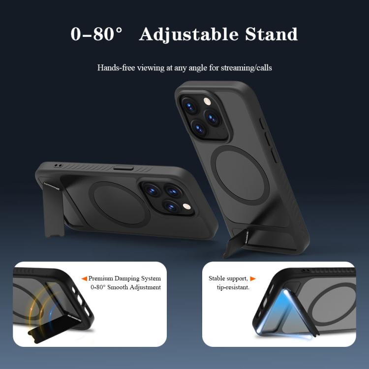 For iPhone 15 Pro LeReach Le-Chic Series Integrated Hidden Kickstand Magnetic Phone Case
