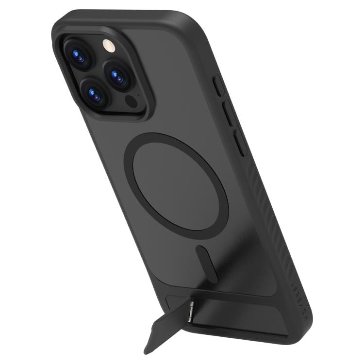 For iPhone 15 Pro Max LeReach Le-Chic Series Integrated Hidden Kickstand Magnetic Phone Case