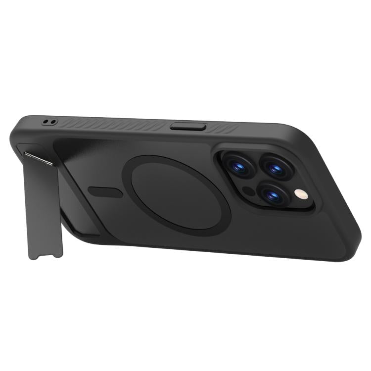 For iPhone 15 Pro Max LeReach Le-Chic Series Integrated Hidden Kickstand Magnetic Phone Case