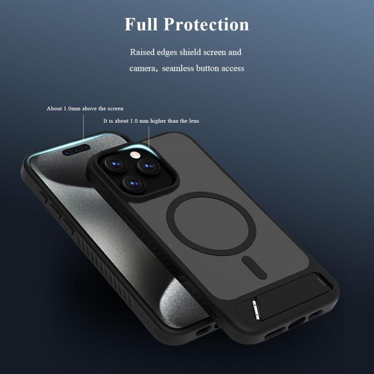 For iPhone 15 Pro Max LeReach Le-Chic Series Integrated Hidden Kickstand Magnetic Phone Case