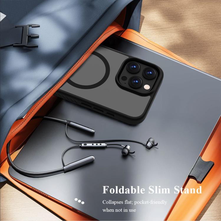 For iPhone 15 Pro Max LeReach Le-Chic Series Integrated Hidden Kickstand Magnetic Phone Case