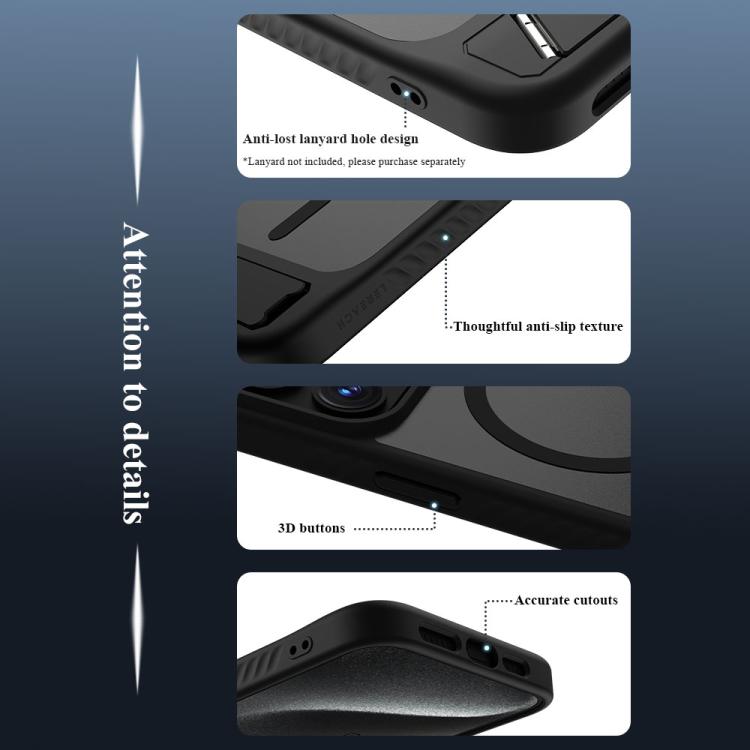 For iPhone 15 Pro Max LeReach Le-Chic Series Integrated Hidden Kickstand Magnetic Phone Case