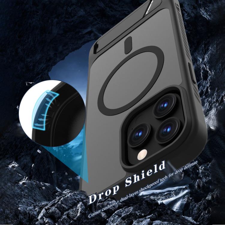 For iPhone 15 Pro Max LeReach Le-Chic Series Integrated Hidden Kickstand Magnetic Phone Case