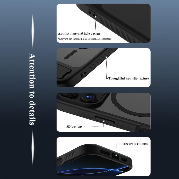For iPhone 16 Pro LeReach Le-Chic Series Integrated Hidden Kickstand Magnetic Phone Case