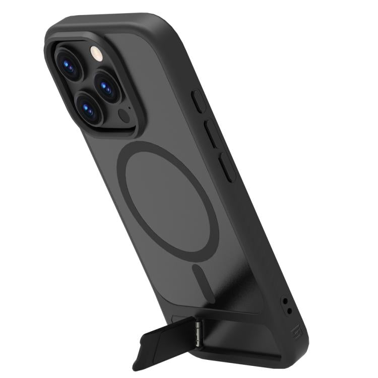 For iPhone 16 Pro LeReach Le-Chic Series Integrated Hidden Kickstand Magnetic Phone Case