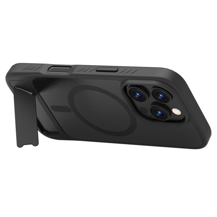For iPhone 16 Pro LeReach Le-Chic Series Integrated Hidden Kickstand Magnetic Phone Case