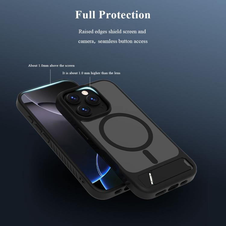 For iPhone 16 Pro LeReach Le-Chic Series Integrated Hidden Kickstand Magnetic Phone Case