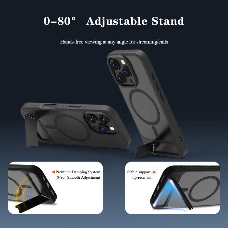 For iPhone 16 Pro LeReach Le-Chic Series Integrated Hidden Kickstand Magnetic Phone Case