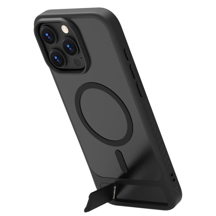 For iPhone 16 Pro Max LeReach Le-Chic Series Integrated Hidden Kickstand Magnetic Phone Case